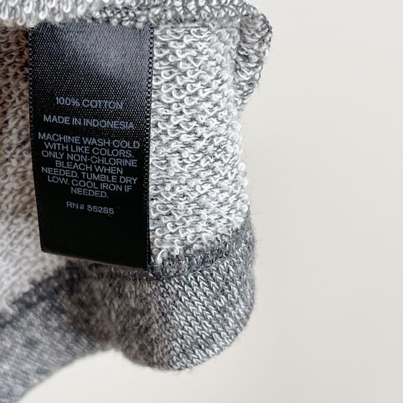 Express Womens Medium Heather Gray Zip Front Peplum Sweatshirt 3/4 Sleeve Terry - Picture 8 of 9